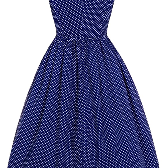 Lindy Bop “Penelope” Navy Cream Swing Dress - Picture 5 of 7